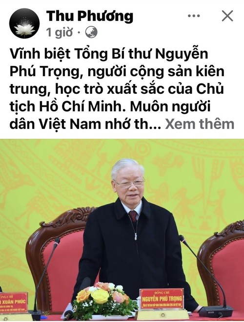 Dân mạng đồng loạt đổi ảnh avatar, bày tỏ tiếc thương Tổng Bí thư Nguyễn Phú Trọng - ảnh 5