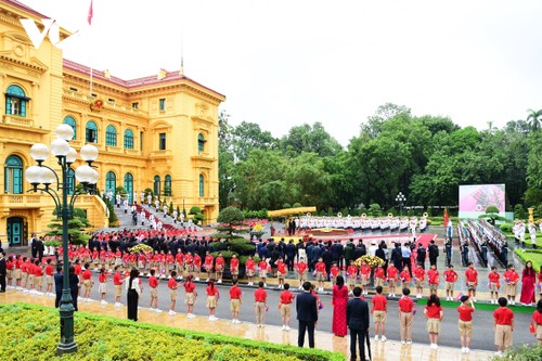 Tổng Bí thư, Chủ tịch nước Tô Lâm chủ trì Lễ đón Tổng Bí thư, Chủ tịch nước Lào - ảnh 1