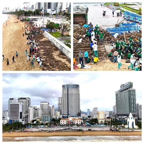 Du khách nước ngoài cùng người dân dọn rác trên biển Nha Trang sau lũ lịch sử - ảnh 22