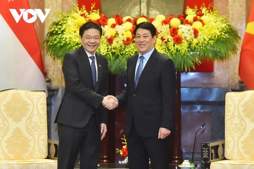 Chủ tịch nước Lương Cường hội kiến Thủ tướng Singapore Lawrence Wong - ảnh 1