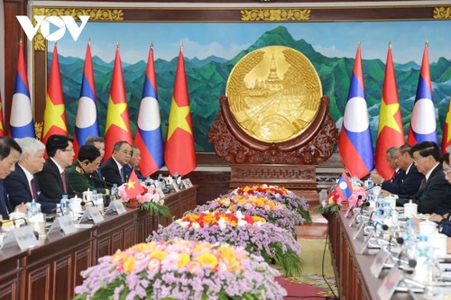 Chủ tịch nước Lương Cường kết thúc tốt đẹp chuyến thăm cấp Nhà nước tới CHDCND Lào - ảnh 2