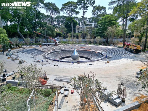 Lắp biểu trưng giọt nước ở khu vực Đài tưởng niệm nạn nhân COVID-19 - ảnh 3