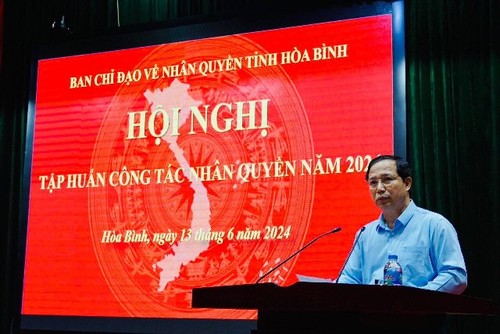 Hội nghị tập huấn công tác nhân quyền tỉnh Hòa Bình năm 2024 - ảnh 1