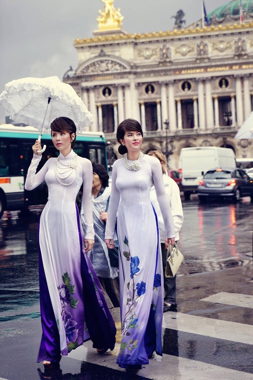 Túnica tradicional de Vietnam en calles parisinas  - ảnh 4