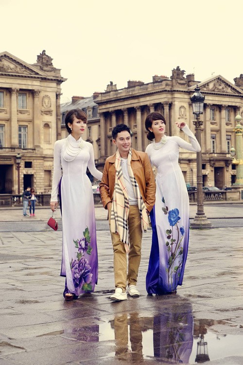 Túnica tradicional de Vietnam en calles parisinas  - ảnh 8