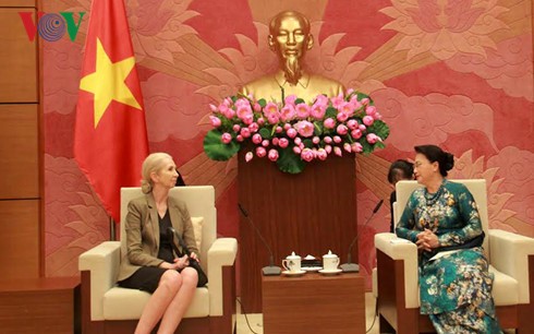 Presidenta del Parlamento vietnamita recibe a embajadores foráneos - ảnh 1