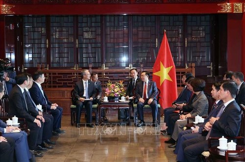 Líder parlamentario recibe a ejecutivos de grandes empresas chinas - ảnh 1