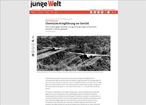 Le procès de l’agent orange intenté par Trân Tô Nga couvert par les médias étrangers - ảnh 1