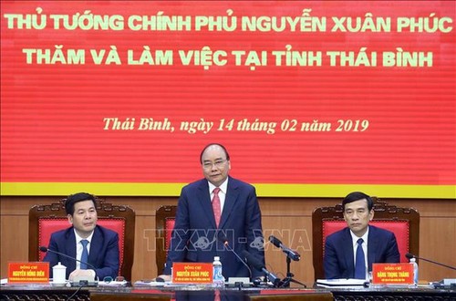 Thủ tướng Nguyễn Xuân Phúc làm việc với lãnh đạo chủ chốt tỉnh Thái Bình - ảnh 1