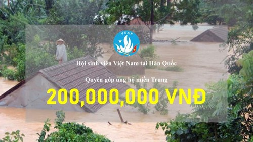 Sinh viên Việt Nam tại Hàn Quốc quyên góp, ủng hộ miền Trung - ảnh 1