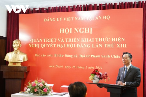 Đảng ủy tại Ấn Độ phổ biến Nghị quyết Đại hội Đảng lần thứ XIII - ảnh 1