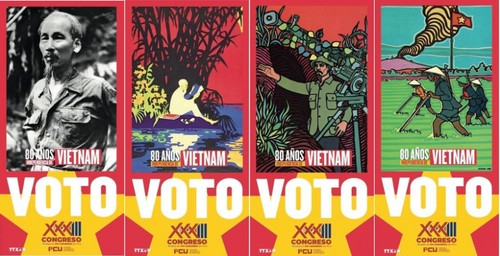 Hình ảnh Chủ tịch Hồ Chí Minh trong phiếu bầu cử Đại hội Đảng Cộng sản Uruguay - ảnh 1