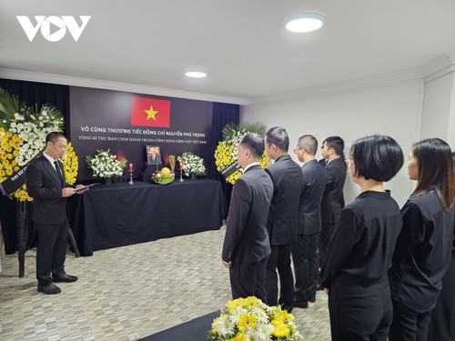 Respect-paying ceremonies for General Secretary Nguyen Phu Trong held in various countries - ảnh 1