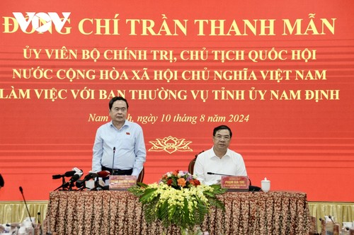 NA Chairman Tran Thanh Man holds working session with Nam Dinh Party Committee - ảnh 1