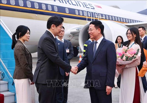 Primer Ministro de Singapur llega a Hanói para iniciar su visita oficial a Vietnam - ảnh 1