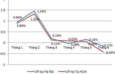 ดัชนีราคาผู้บริโภคทั่วไปหรือ CPI ในกรุงฮานอยและนครโฮจิมินห์ลดลง - ảnh 1