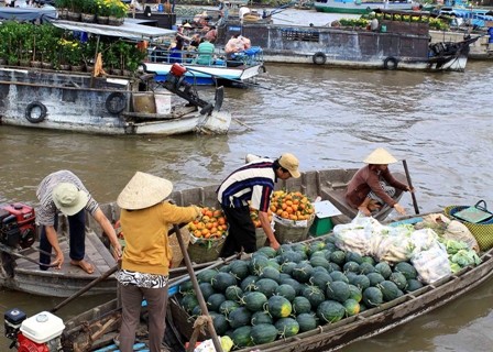 ตลาดน้ำก๋ายรัง เอกลักษณ์เฉพาะของเขตลุ่มน้ำโขง - ảnh 2