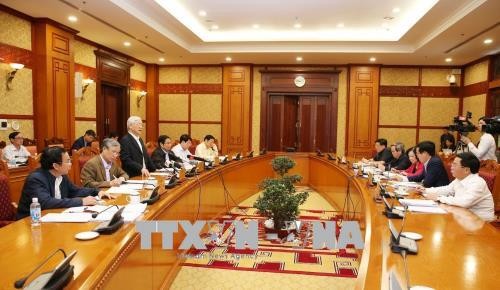 Sekretariat tagt über die Umsetzung des Zentralbeschlusses und der Vorschrift Nr. 5 des Politbüros - ảnh 1