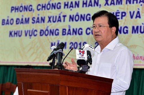 Vizepremierminister Trinh Dinh Dung leitet Konferenz zur Bekämpfung der Dürre und Versalzung im Mekong-Delta - ảnh 1