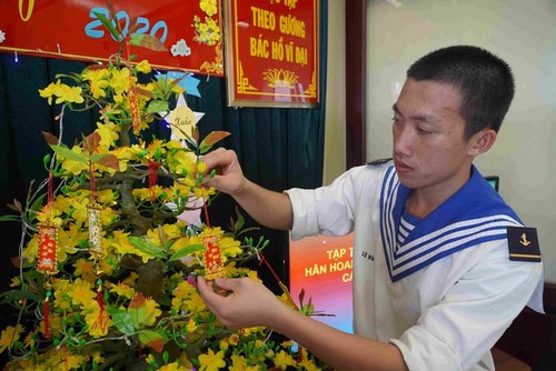 Neujahrsfest Tet für Offiziere und Soldaten des Wachturms DK1 - ảnh 16
