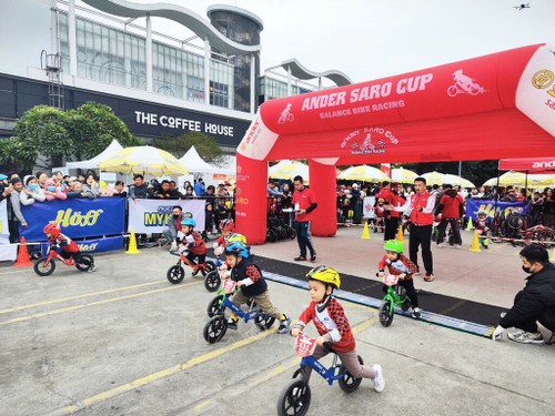 Mehr als 700 kleine Radfahrer treten beim Balance-Fahrrad-Turnier Ander Saro Cup Vietnam 2024 an - ảnh 1
