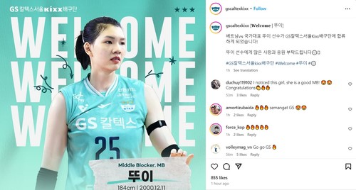 Bich Thuy wird bei nationaler Volleyballmeisterschaft Südkoreas antreten - ảnh 1