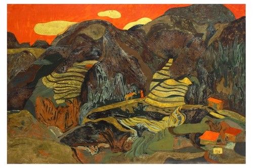 „Zinnoberrot” in Lackgemälden der Malerin Pham Ngoc My - ảnh 1