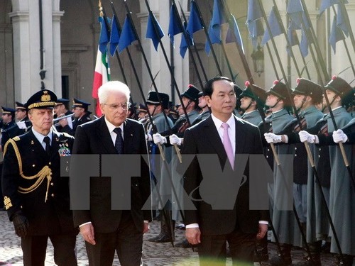 Staatspräsident Tran Dai Quang nimmt am Unternehmerforum zwischen Italien und Vietnam teil - ảnh 1