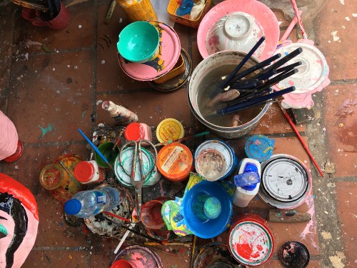 Letzte Familie in Hanoi, die Masken aus Boi-Papieren herstellt - ảnh 3