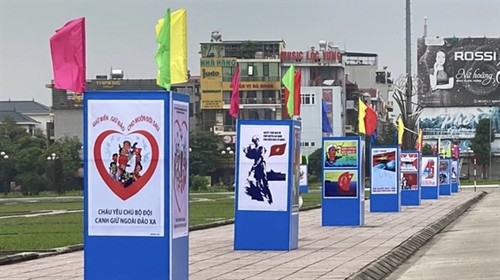 Ausstellung über Plakate zur Feier zum 45. Jahrestag der Vereinigung des Landes  - ảnh 1