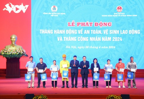 Start des Aktionsmonats für Arbeitssicherheit und -hygiene und der Arbeiter 2024 - ảnh 1