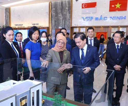 Presidenta de Singapur visita el parque industrial VSIP en Bac Ninh - ảnh 1