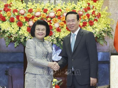 Vo Van Thuong rencontre la présidente de l'Assemblée nationale cambodgienne - ảnh 1