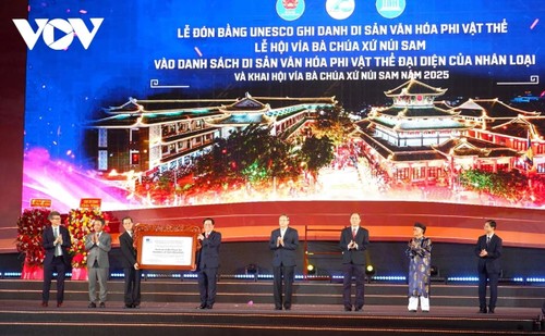 Lễ đón bằng UNESCO ghi danh “Lễ hội Vía Bà Chúa Xứ Núi Sam” là di sản văn hoá phi vật thể - ảnh 3