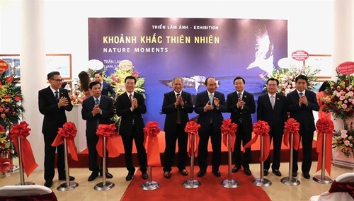 Triển lãm ảnh “Khoảnh khắc thiên nhiên”: Giới thiệu những hình ảnh ấn tượng về sếu đầu đỏ và chim hải âu - ảnh 1