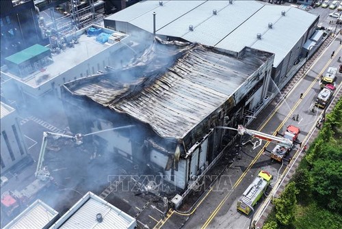 20 corps retrouvés après un incendie dans une usine de batteries en République de Corée - ảnh 1