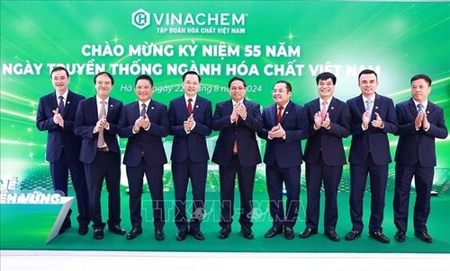 Pham Minh Chinh assiste à une cérémonie célébrant le 55e anniversaire du secteur chimique du Vietnam - ảnh 1