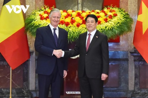 Le président Luong Cuong accueille le roi des Belges - ảnh 1