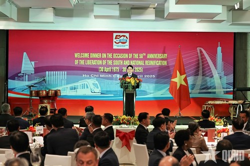 Le président Luong Cuong accueille les délégations étrangères pour le 50e anniversaire de la réunification - ảnh 1