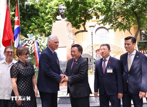 Le président cubain Miguel Díaz-Canel en visite au Musée d’Histoire militaire du Vietnam - ảnh 2
