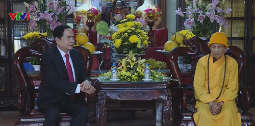 Voeux du Têt du Front de la patrie du Vietnam à l'Eglise bouddhique  - ảnh 1