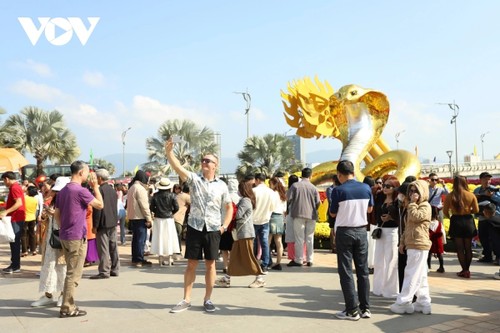 Du xuân đường hoa, check-in linh vật Ất Tỵ 2025 ở thành phố Đà Nẵng - ảnh 1