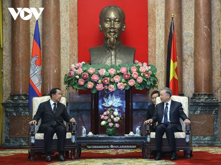 Presidente de Vietnam reafirma la determinación de fortalecer las relaciones con Camboya - ảnh 1