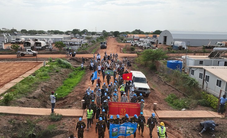Fuerzas de paz vietnamitas en misión de la ONU se suman al Día Mundial del Medio Ambiente - ảnh 1