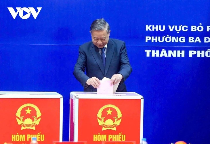 Más de 78 millones de vietnamitas ejercen su derecho al voto en las elecciones legislativas y locales - ảnh 2