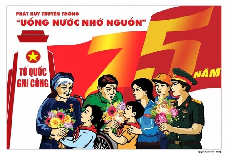 Carteles para celebrar el 75 aniversario del Día de los Inválidos y Mártires de Guerra - ảnh 4