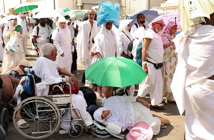 Decenas de personas mueren y miles terminan agotadas por el calor durante la peregrinación Hajj - ảnh 1