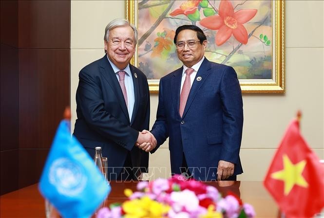 Premier vietnamita dialoga con Secretario General de la ONU - ảnh 1