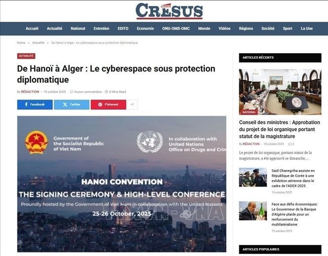 Medios argelinos destacan el papel de Vietnam en la ciberseguridad mundial - ảnh 1