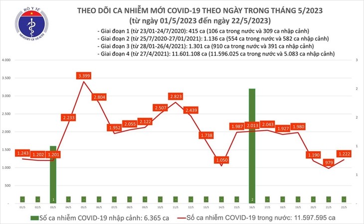 Covid-19: 1.222 nouveaux cas ce lundi 22 mai - ảnh 1